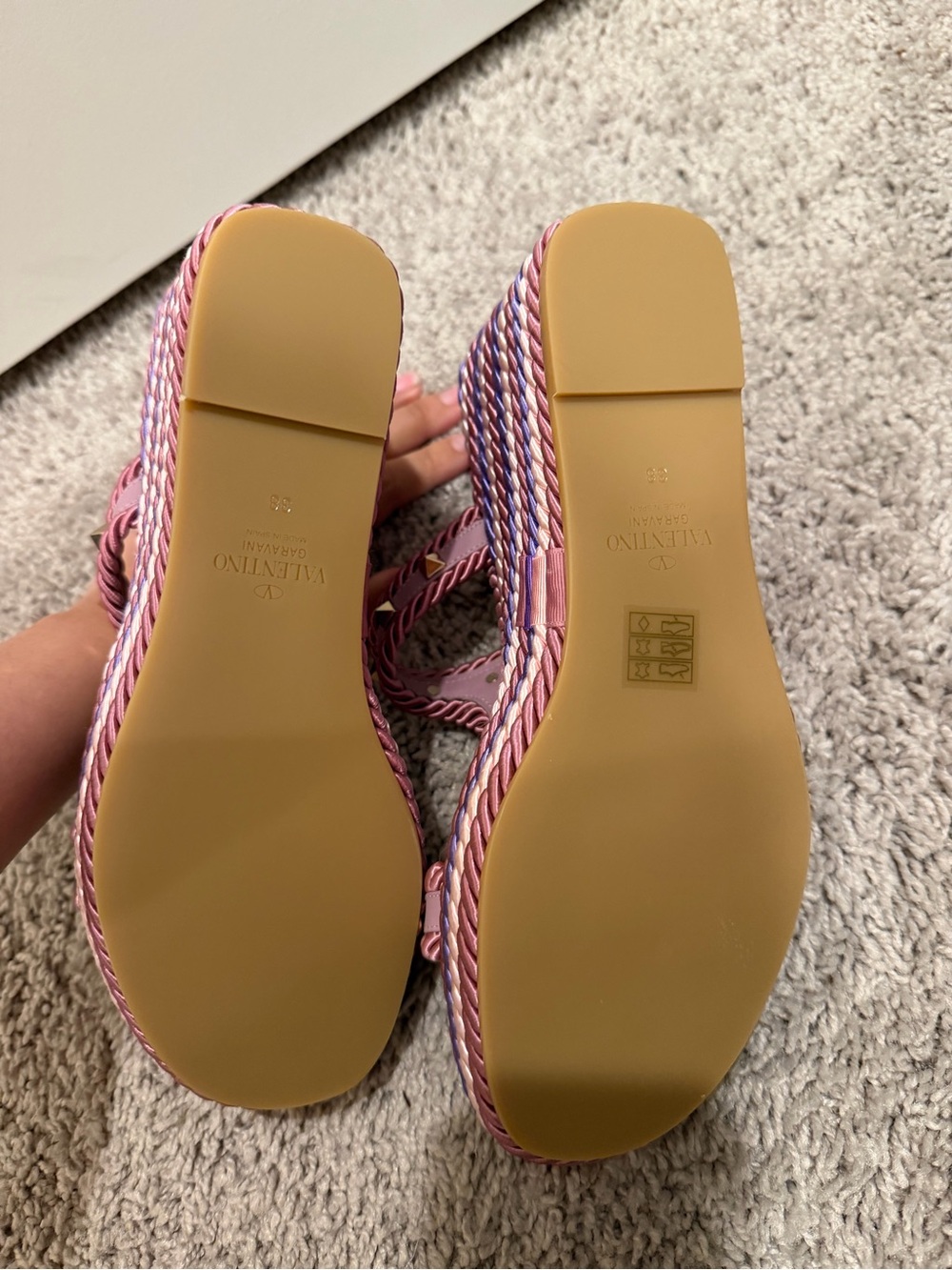 Valentino GaravaniWomen's Rockstud Espadrille Platform Slides Sz 38 - Picture 5 of 8